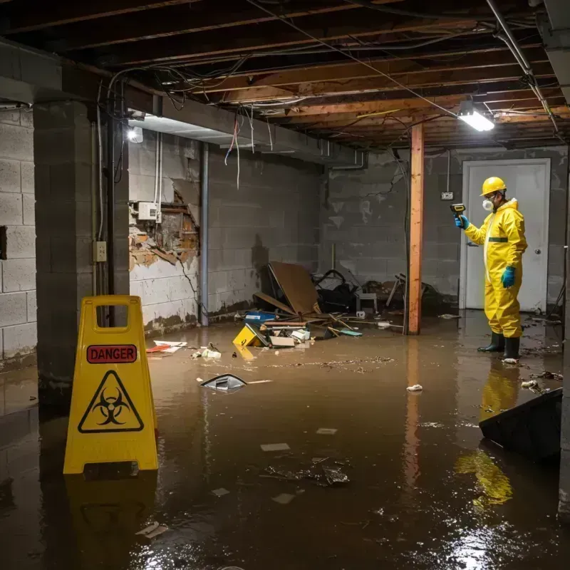 Flooded Basement Electrical Hazard in Griggsville, IL Property